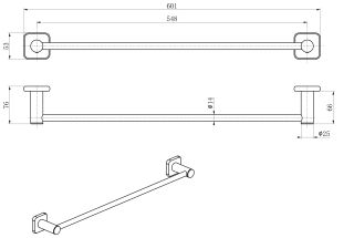 Вешалка для полотенец Wonzon & Woghand WW-V1101-GM тёмный графит